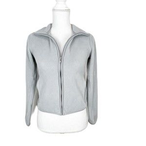 Uniqlo Sweater Women XS Grey Full Zip Front Activewear Athletic Fleece